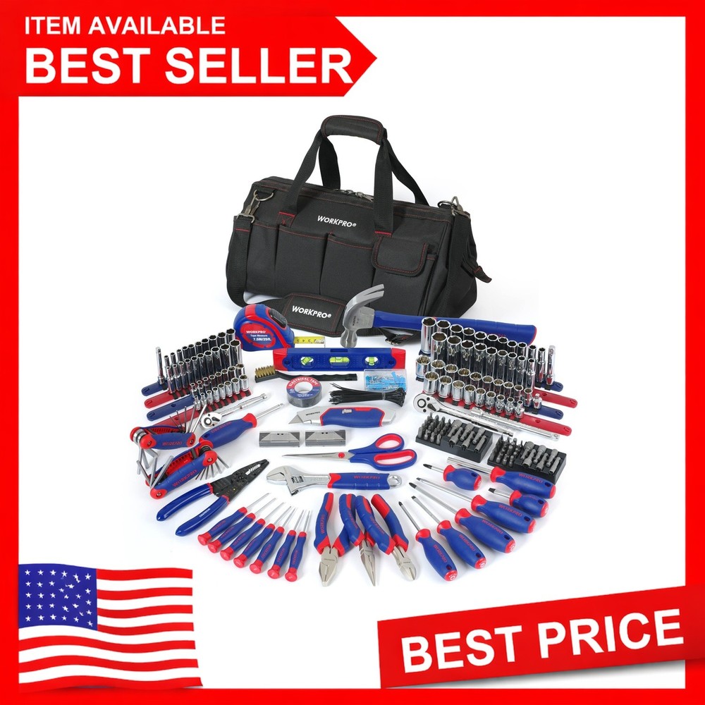 WORKPRO 322Pc Home Repair Tool Kit with Carry Bag