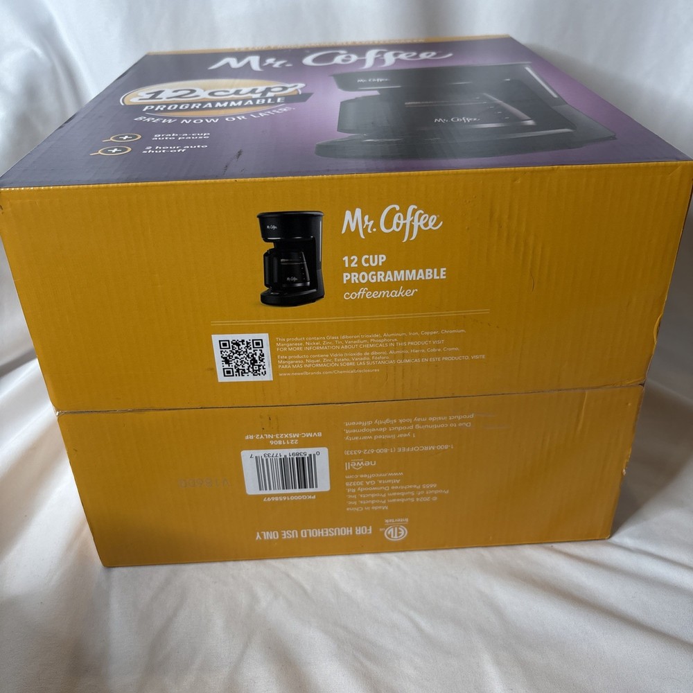 Mr. Coffee 12 Cup Programmable Coffee Maker Black NEW In Box