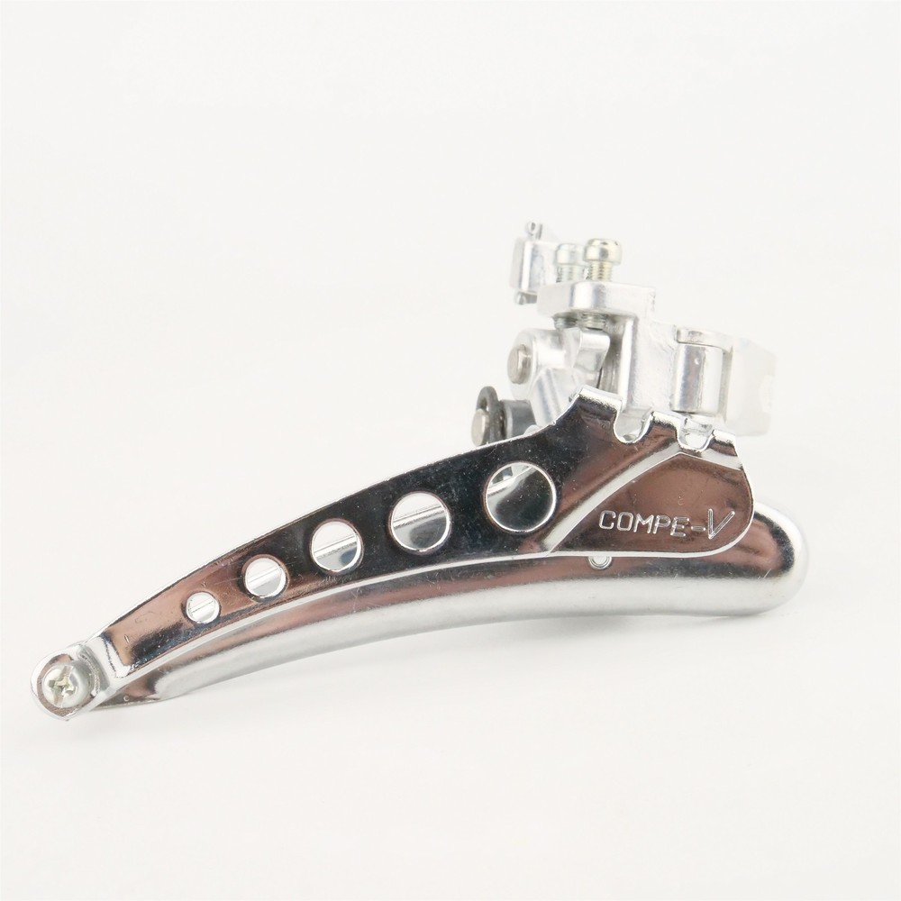 NOS Suntour Comp V Front Derailleur 28.6 Clamp Double Bottom Pull Top Normal