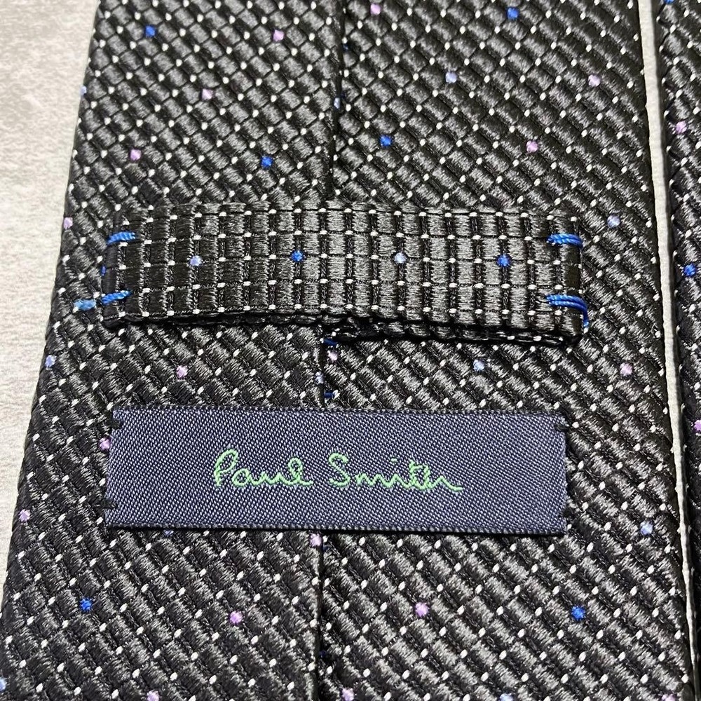 good Paul Smith tie microdot polka dot pattern black multicolor