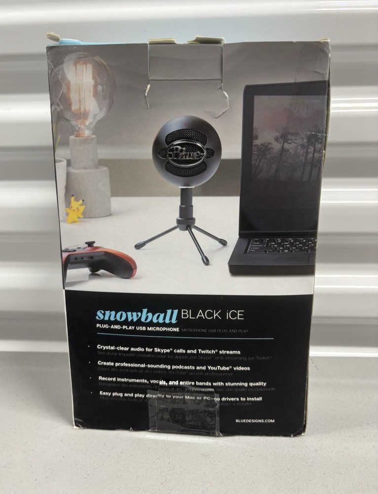 NEW! Blue Snowball Ice Condenser USB Microphone (Black)