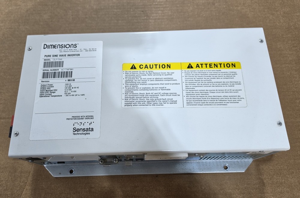 Demensions Pure Sine Wave Inverter 1500watts