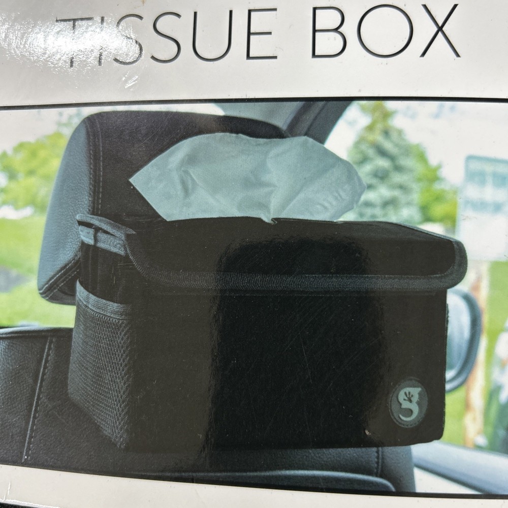 Gecko Car Organizer Tissue Small Items Headrest Black