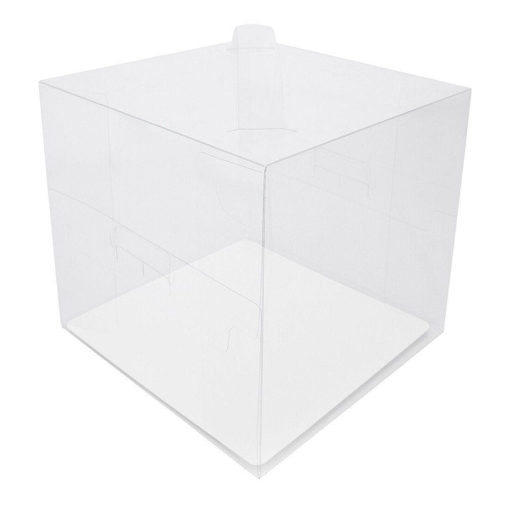 50 Pcs Clear Cake Boxes, Square Clear Cake Boxes, Cake Carrier with Handle