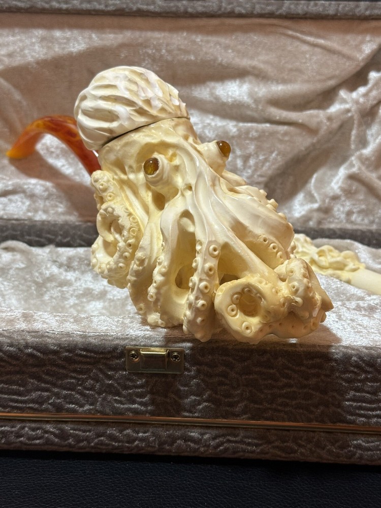 New, Unsmoked Meerschaum Pipe - Octopus