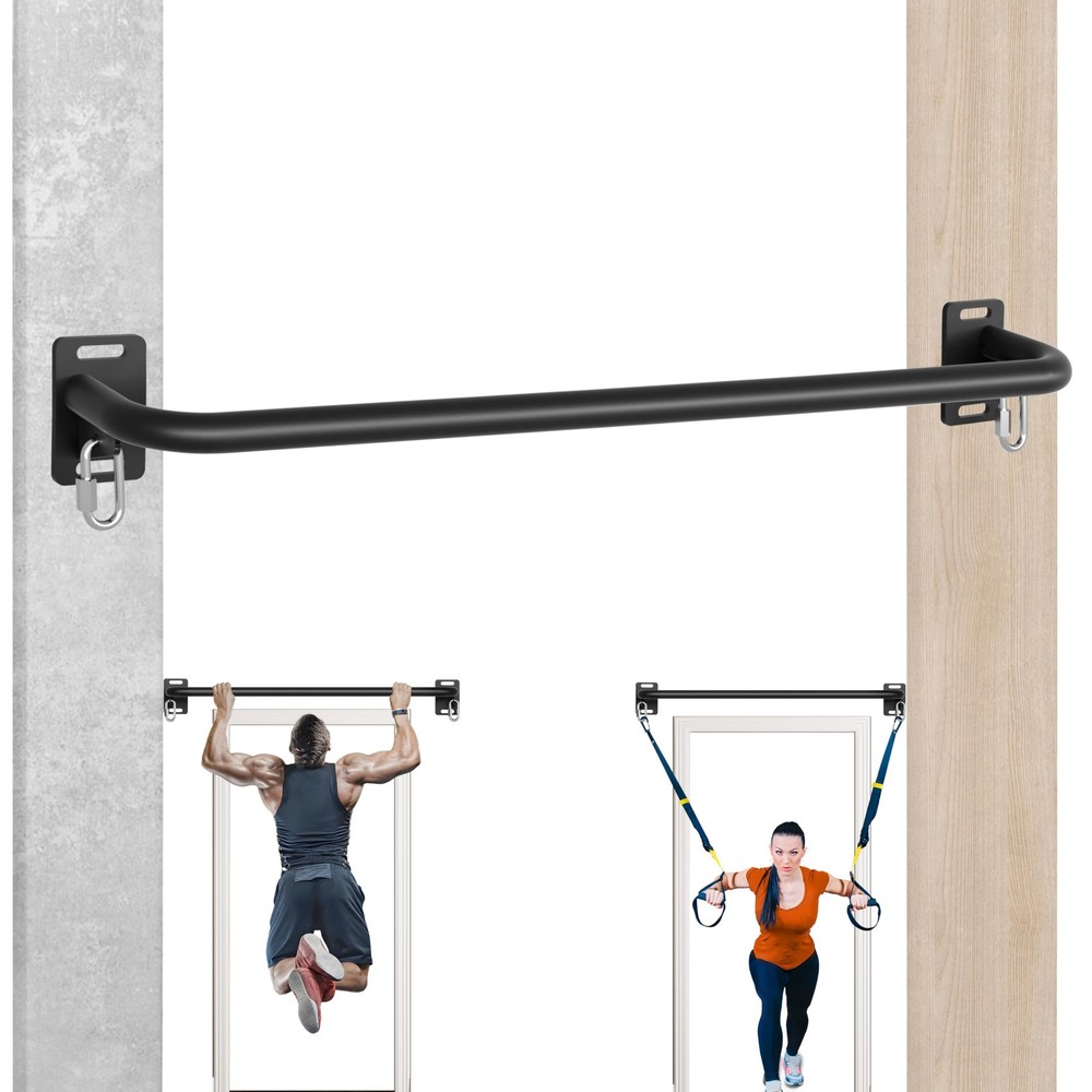 36" Heavy Duty Pull Up Bar Wall/Joist Mounted, 600 LB Capacity, Multi-Grip Ba...
