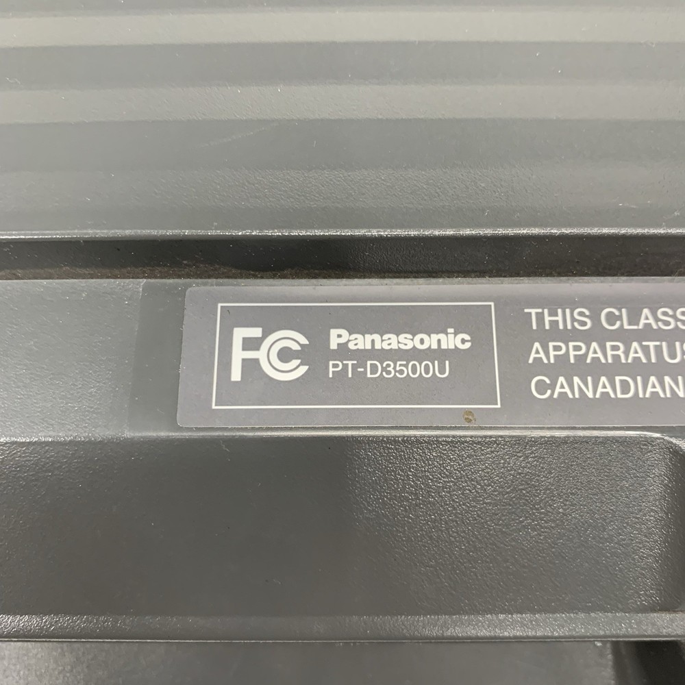 Panasonic PT-D3500U DLP Projector, Lamp Hours Unknown, Tested Inputs, 720p