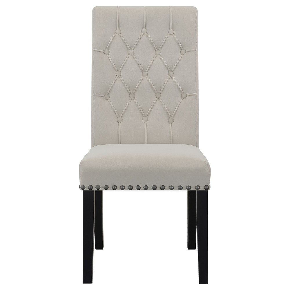 Sand and Rustic Espresso Tufted Side Chairs