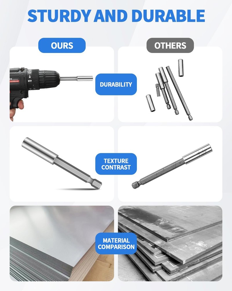 8 PCS Drill Bit Extension, 1/4" Hex Shank Magnetic Extension Bit...