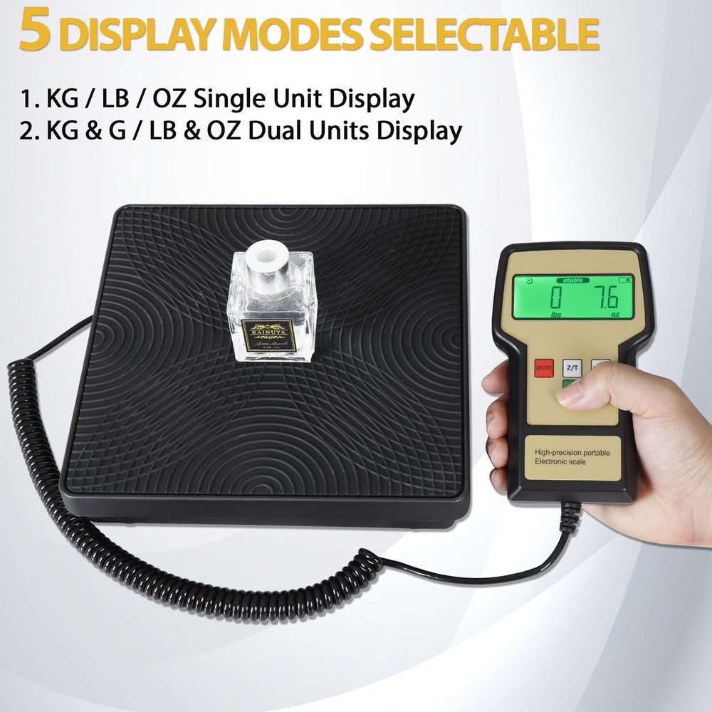 220 lbs Electronic A/C HVAC Refrigerant Charging Digital Weight Scale with Case