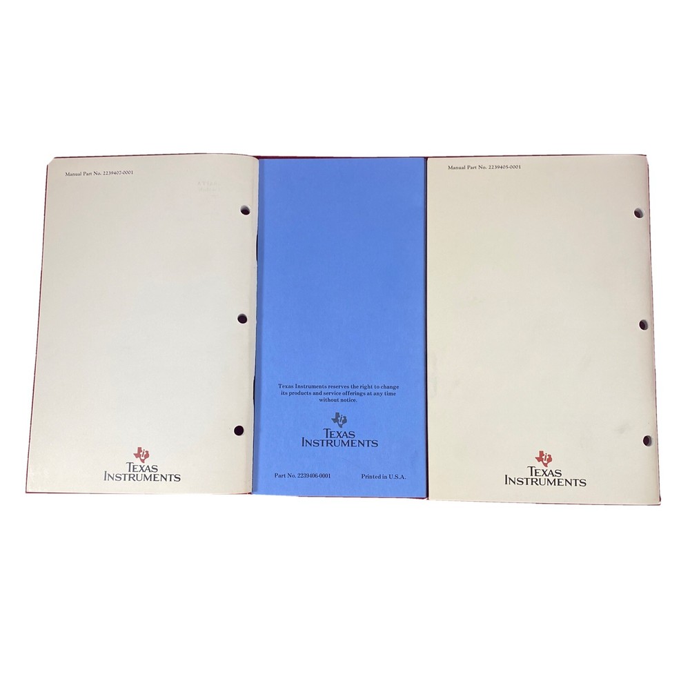 Texas Instruments Model 865 Printer Quick Reference Card & Two Manuals