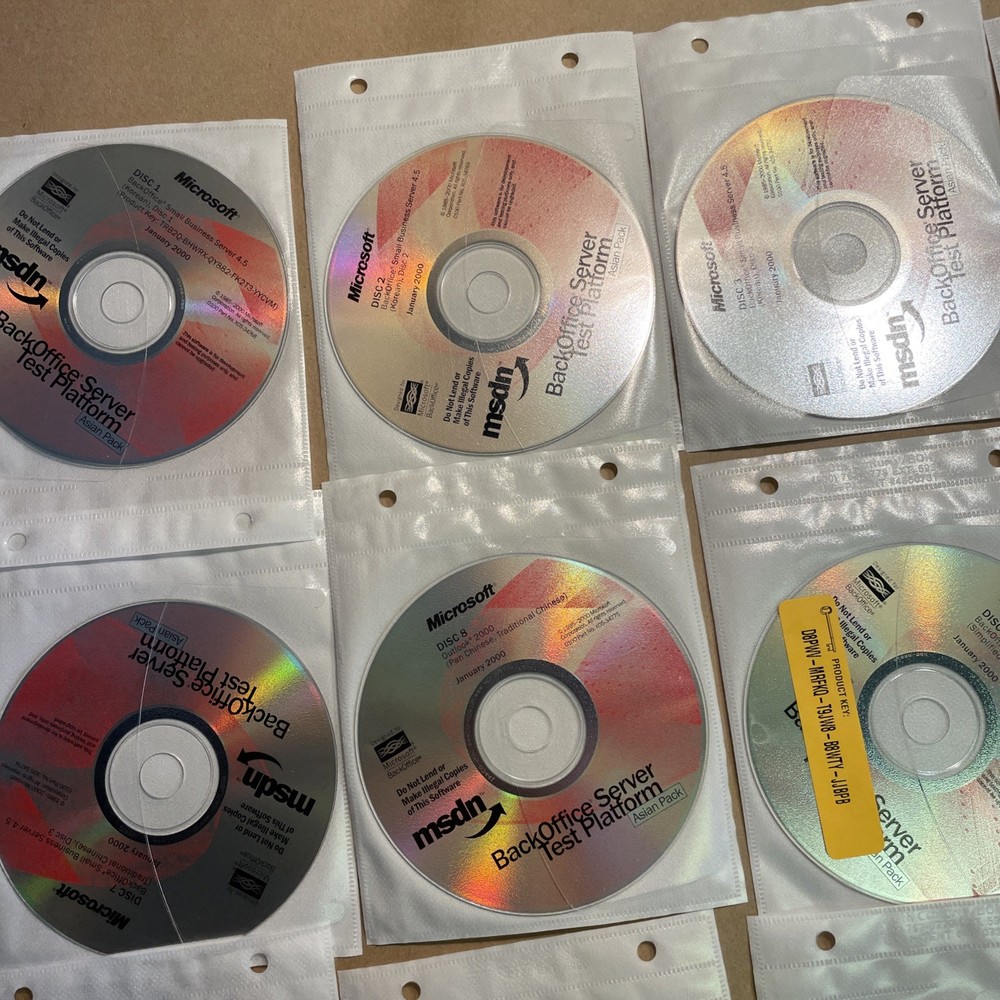 Microsoft MSDN Back Office Server Test Platform Discs 1-18 Jan. 2000 Asian Pack
