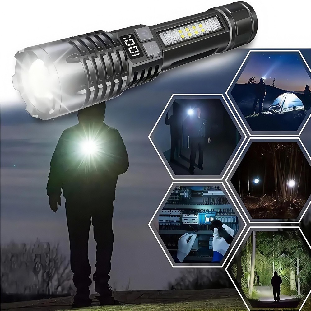 99000000 Lumen Super Bright LED Tactical Flashlight Rechargeable LED Work Lights