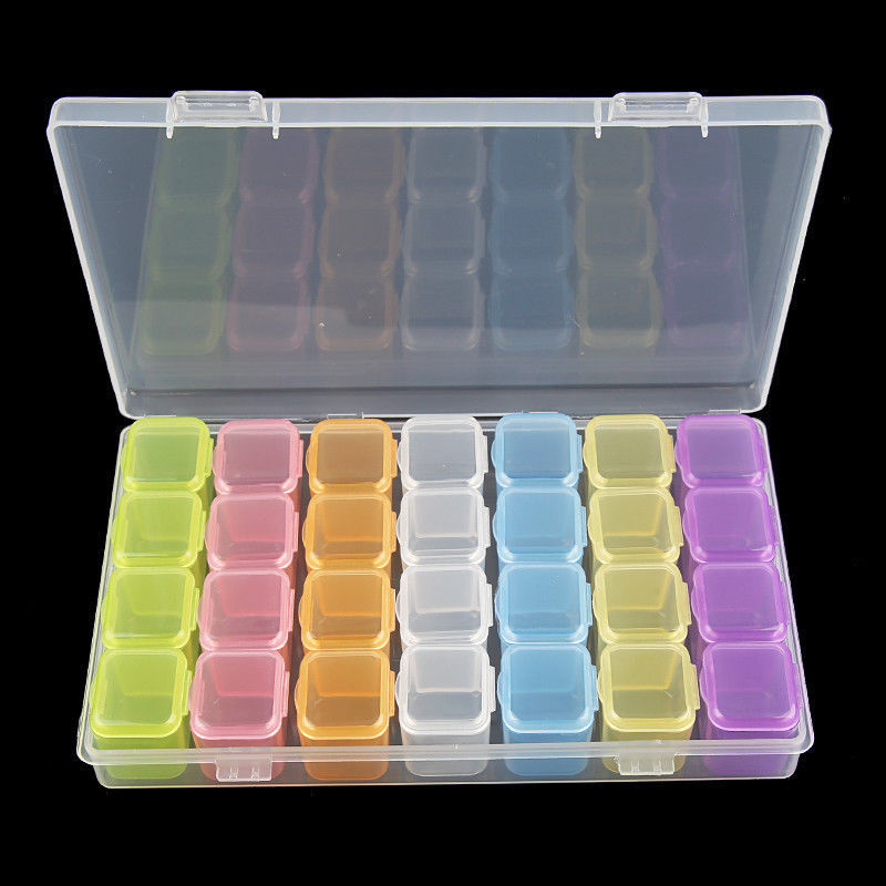 Dental Bur Box Adjustable Container Organizer Storage 28 Slots