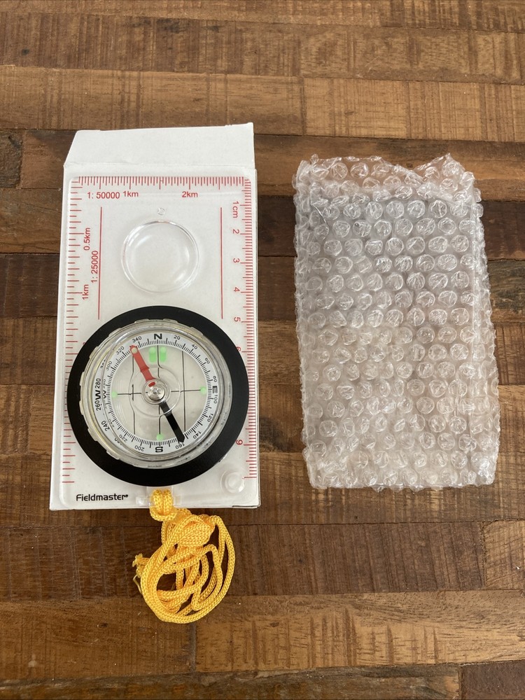 Fieldmaster Compass camping, hiking, tool, magnifier, ruler NEW