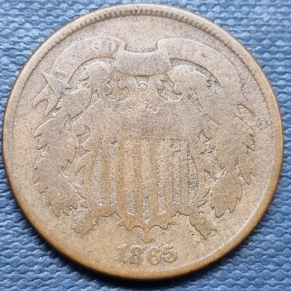 1865 Two Cent Piece 2c Type Coin Better Grade #96969
