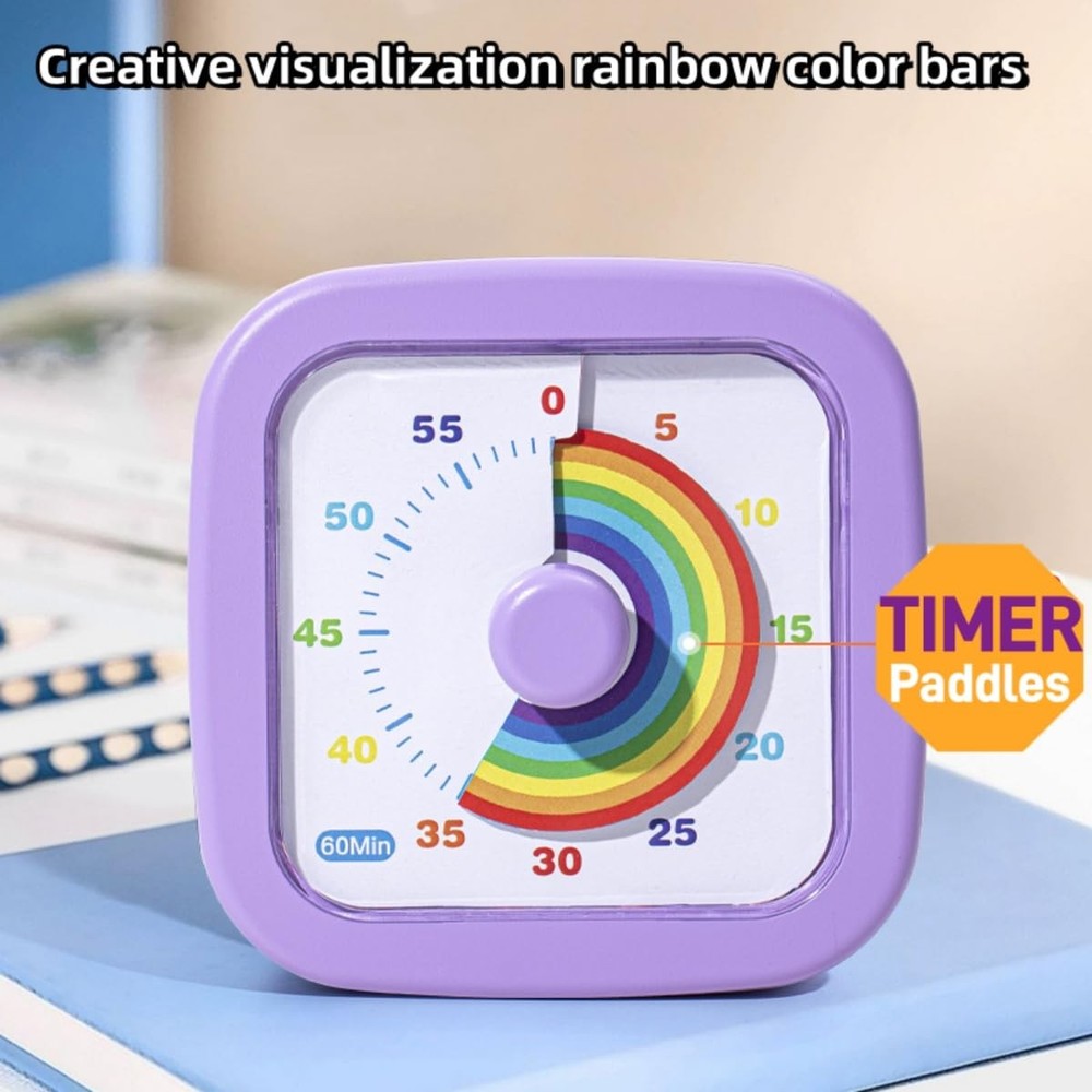 Kids Visual Timer Cute Rainbow 60 Minute Countdown Timer Time Management for...