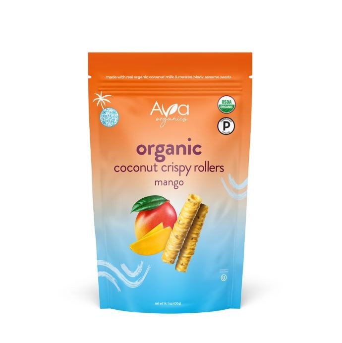 2 pack Ava Organics Mango Coconut Crispy Rollers, 14.1 oz. Fast Dispatch