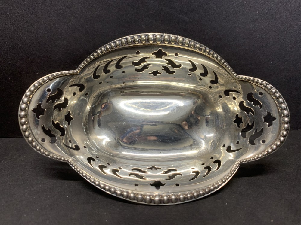 VTG Tiffany & Co Solid 1000 Sterling Silver Ornate Design Candy Dish