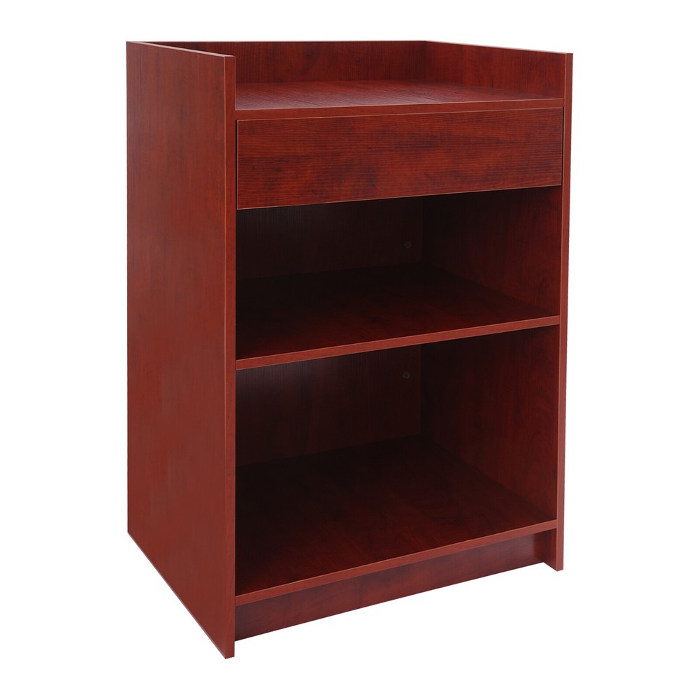 Elegant Maple Leaf Presentation Stand with Spacious Storage & Drawer