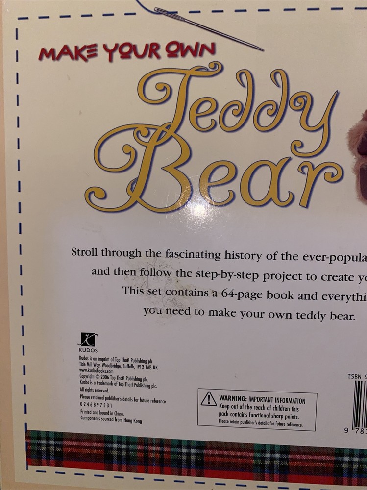 MAKE YOUR OWN TEDDY BEAR Book And Kit