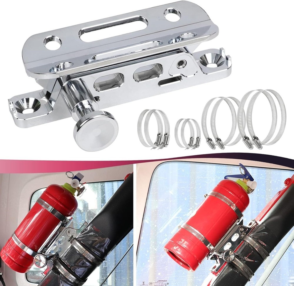 Chrome Quick Release Fire Extinguisher Mount Roll Bar Extinguisher Mounting Brac