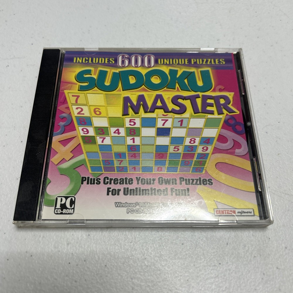 Sudoku Master PC CD ROM 600 Unique Puzzles
