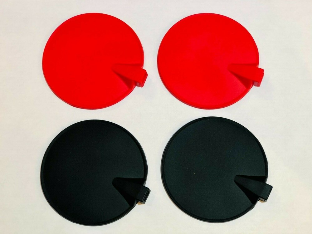 Replacement Reusable Rubber Carbon Electrode Pads 4 PS (2 Red & 2 Black) 3"