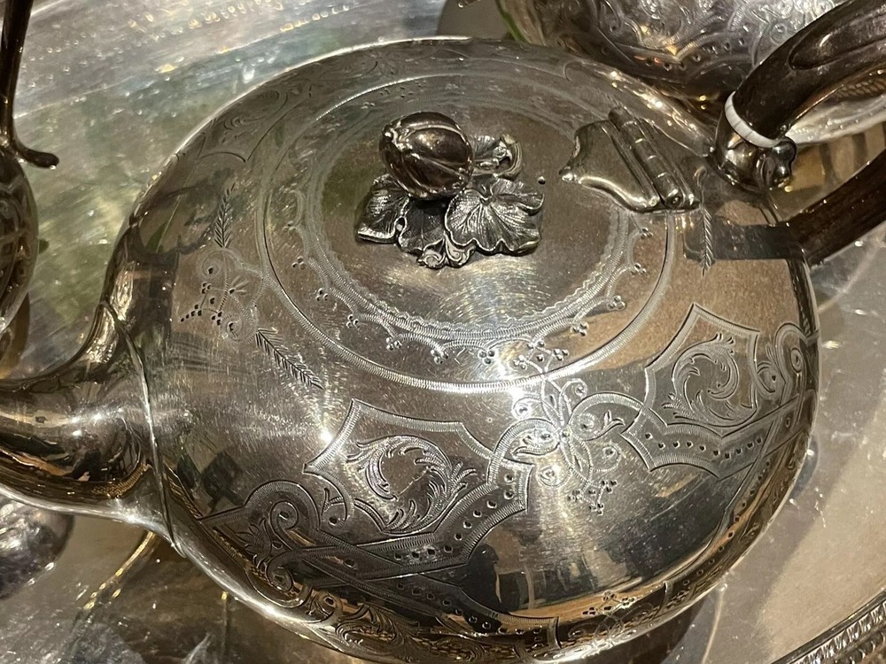 Antique Victorian Silver-Plated Tea Set