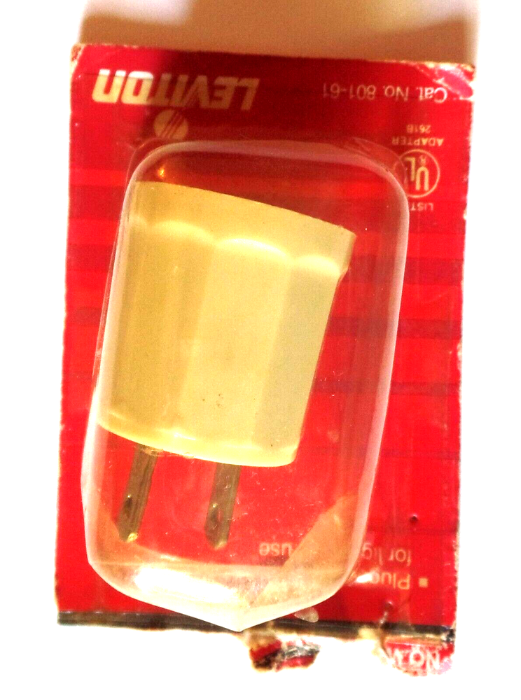 Vintage LEVITON PLUG Catalog #801-61 New in Torn Package