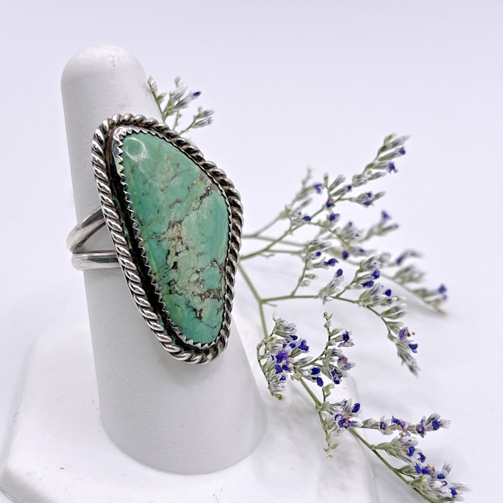 Turquoise Braided Ring Sz 7.5