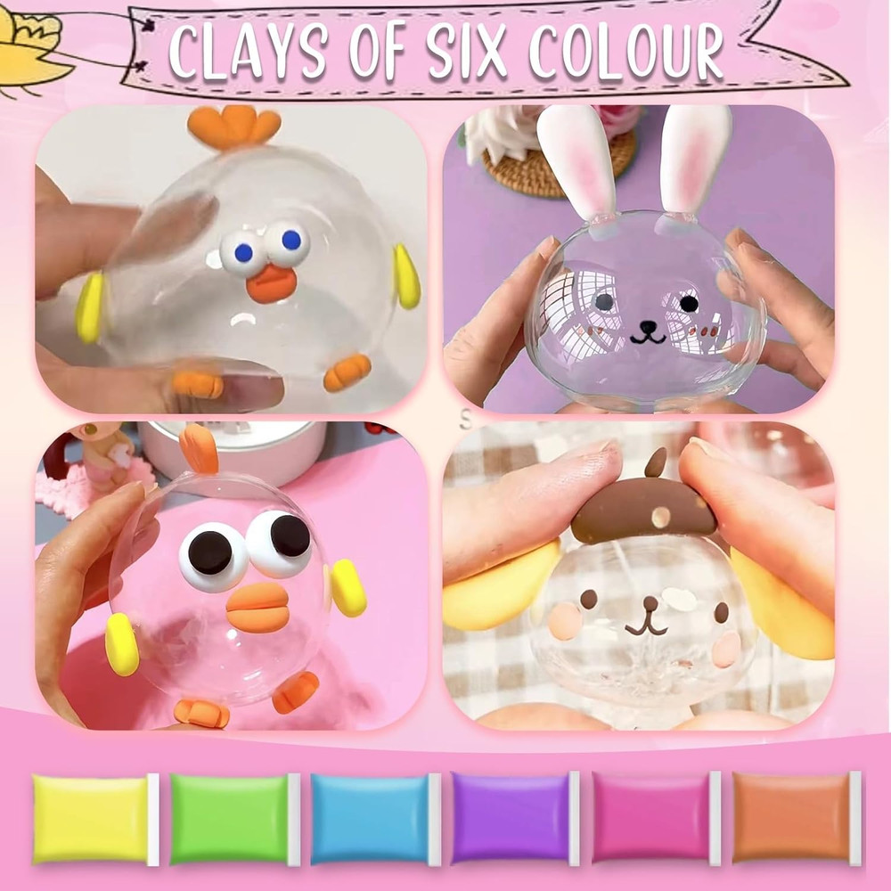 6 PCS Nano Tape Bubble Bubbles Kit for Kids with Box, Squishy Maker Making Kit,