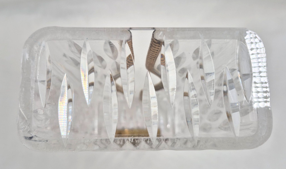 Vintage WILARDY Lucite & Brass Rectangular Tissue Box Holder/Cover