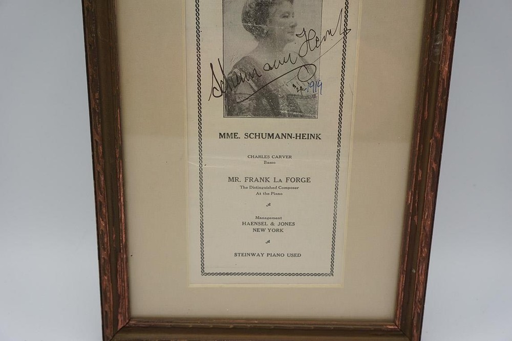 Antique Ernestine Schumann-Heink Opera Contralto Signed Program Framed