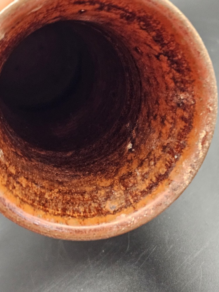 Hand Spun Studio Art Pottery Vase Signed 8.5"