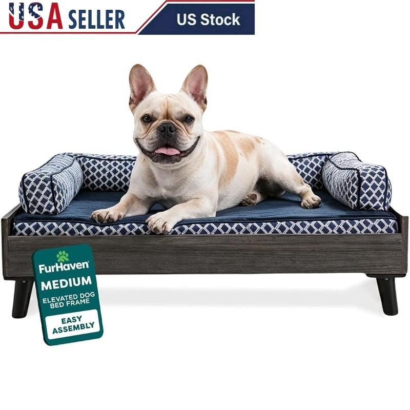 Elevated Dog Bed Frame Cooling Orthopedic Design Sturdy Support Easy Assembly US
