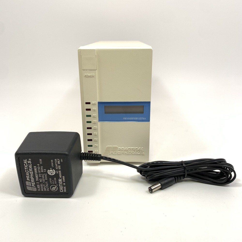 Practical Peripherals PM14400FXSA V.32bis External Modem & Power Adapter Working
