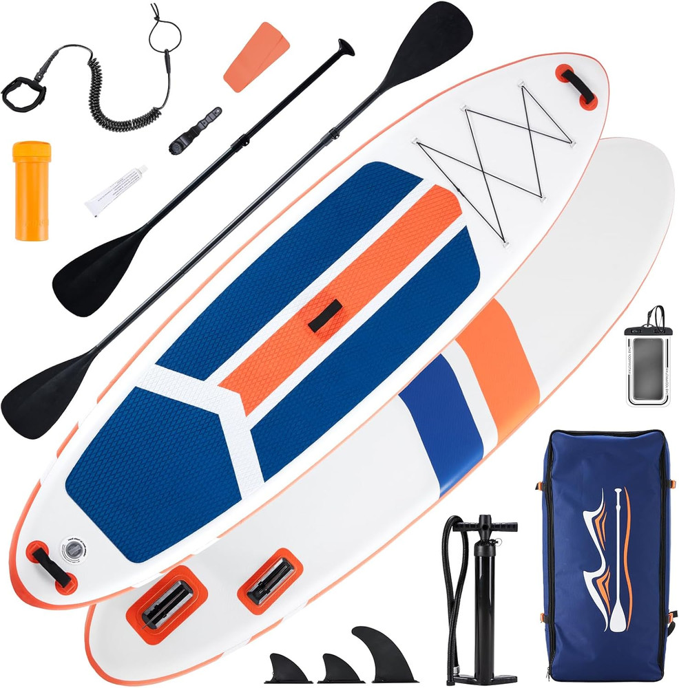 Inflatable Stand up Paddle Board, 10.5'×33'' Paddle Boards with Non-Slip Deck, D