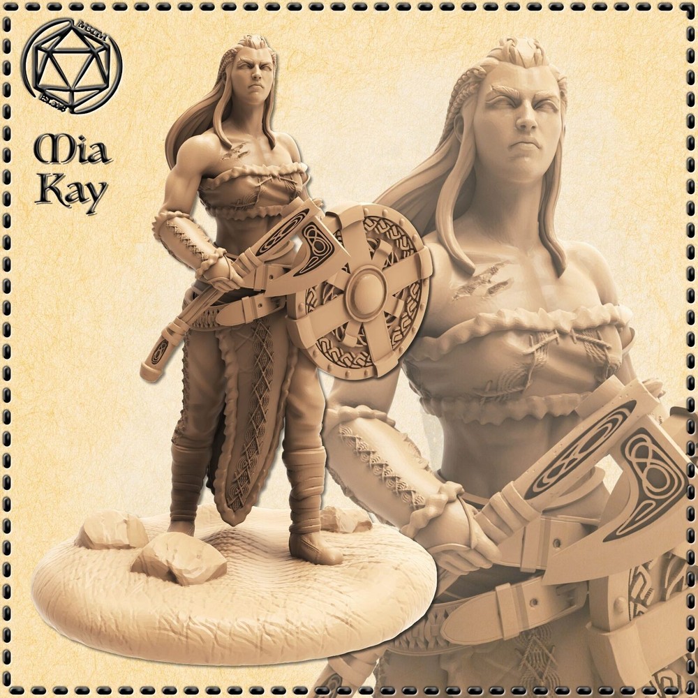 Shield Maiden -  Dungeons and Dragons, 5e, Pathfinder - Miniature
