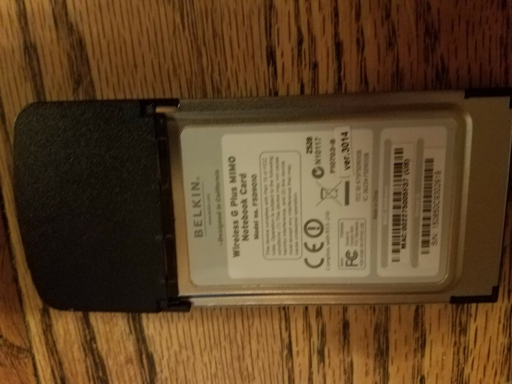 Belkin Wireless G Plus MIMO Notebook Card Part # F5D9010