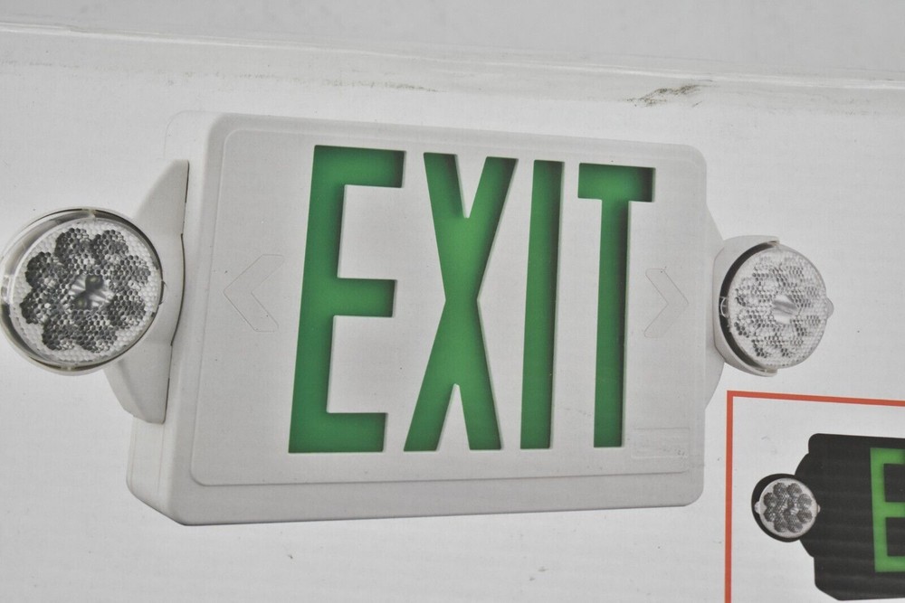 Lithonia Lighting LHQM LED M6 Exit & Emergency Light Combo White Thermoplastic