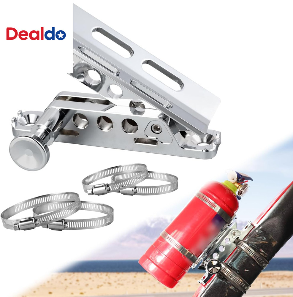 Chrome Quick Release Roll Bar Fire Extinguisher Mount Compatible with for Jeep W