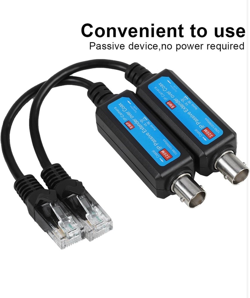1Pair 10/100Mbps 1CH Passive IP Network Coaxial Transmitter Receiver
