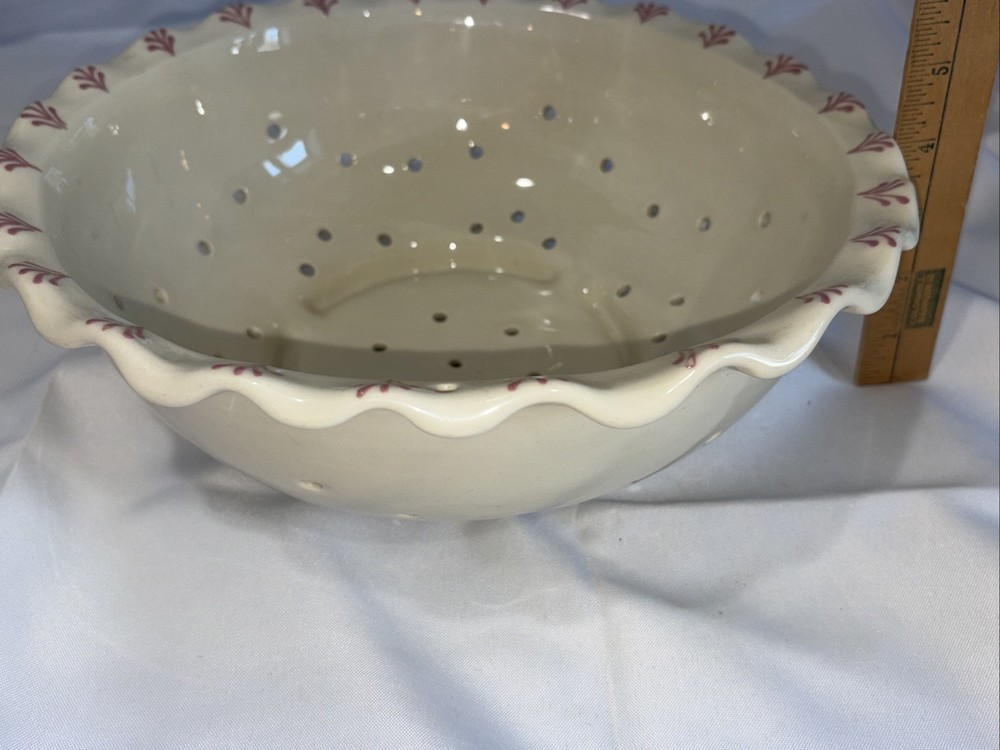 Large Ceramic Decorative Berry/Pasta Colander Hand Made - Initialed *KS