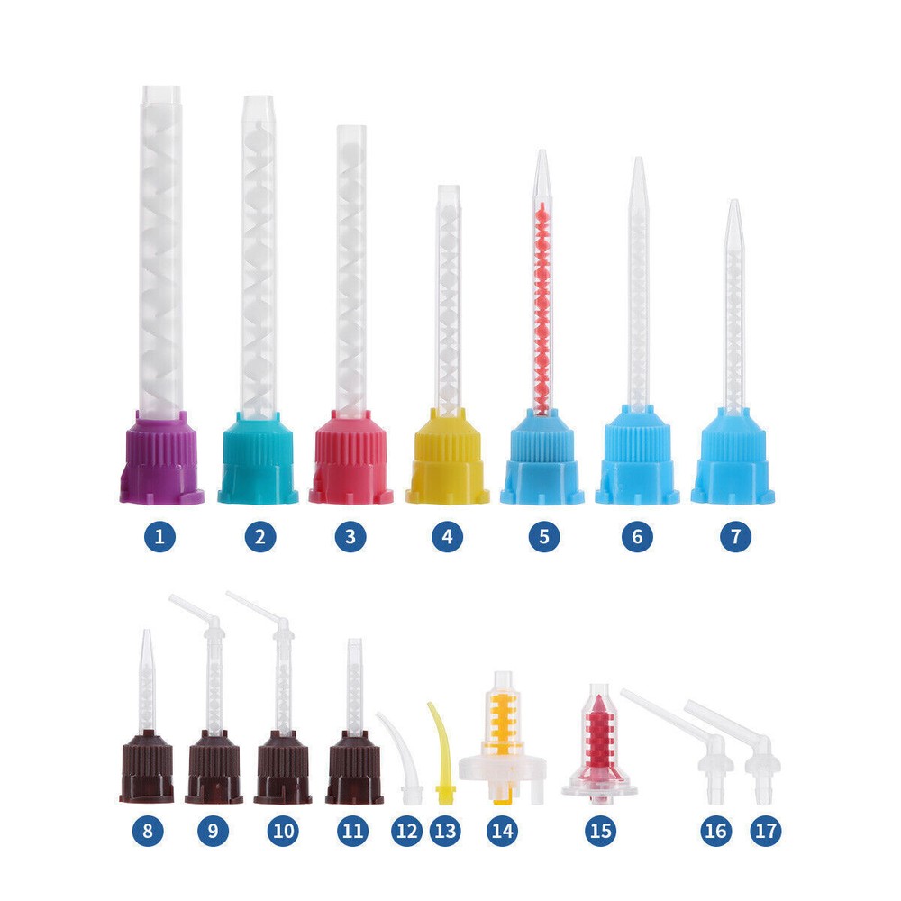 Silicone Rubber Dental Impression Mixing Tips Temporary Crowns Material Mix