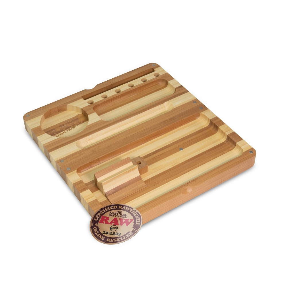 RAW Back Flip Striped Bamboo Rolling Tray