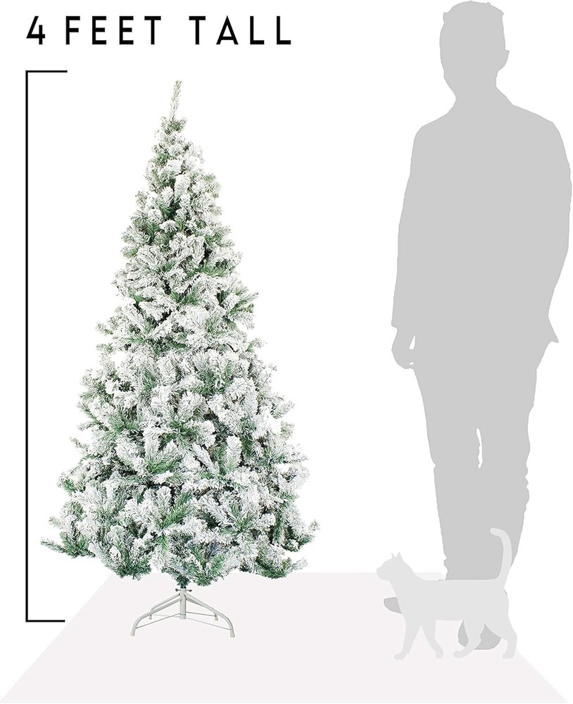 Christmas Tree, 4-Feet, Flocked Snow