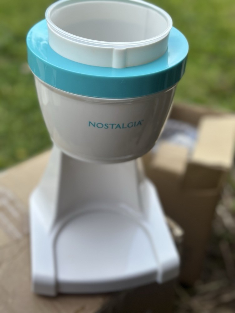 Nostalgia Electric Snow Cone Maker White Blue