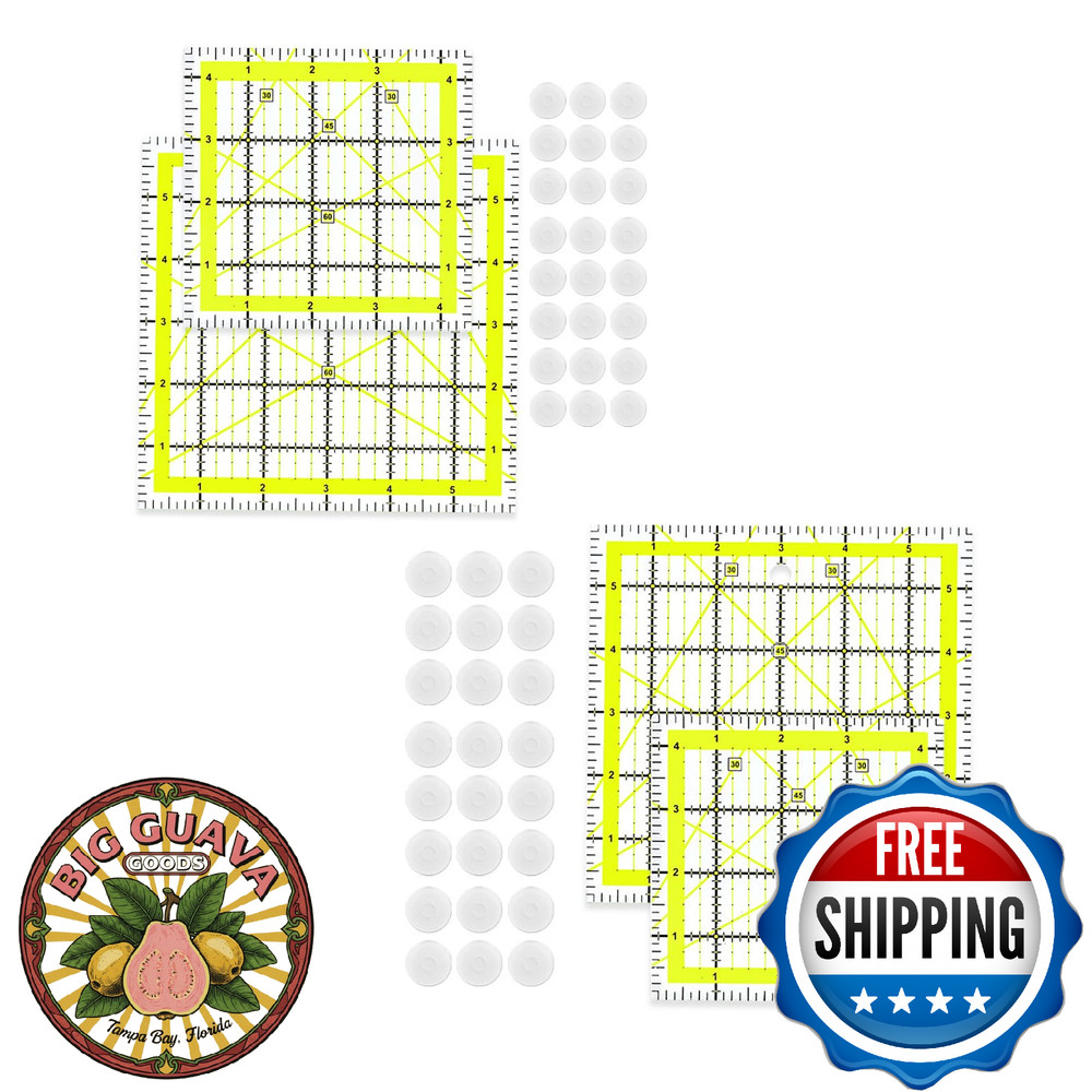 KIIFENG Quilting Ruler 2Sets Acrylics Quilting Ruler Set Square Patchwork Ruler