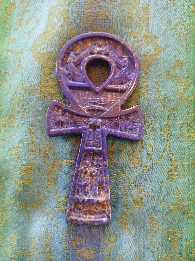 4" Carved Lapis Lazuli Egyptian Ahnk
